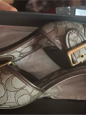 Coach brown kitten heels